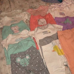 15 piece baby girl carters matching sets